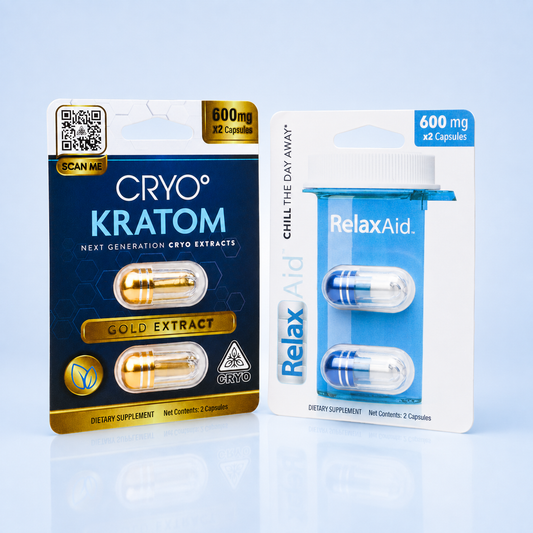 Gold Kratom Capsules and RelaxAid Capsules bundle