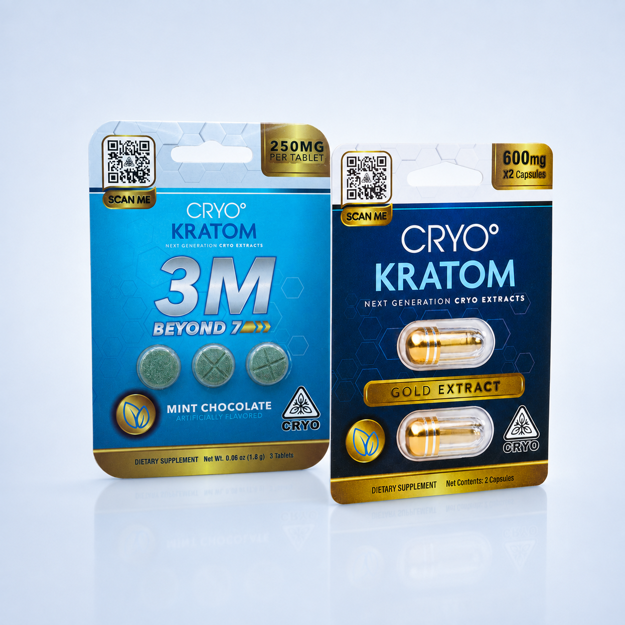 3M Tablets and Gold Kratom Capsules bundle